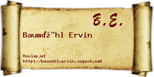 Baumöhl Ervin névjegykártya